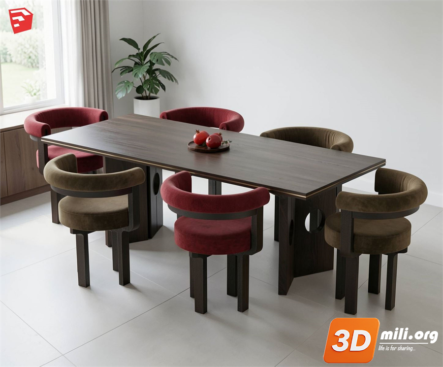 Dining Table Set Skp Files